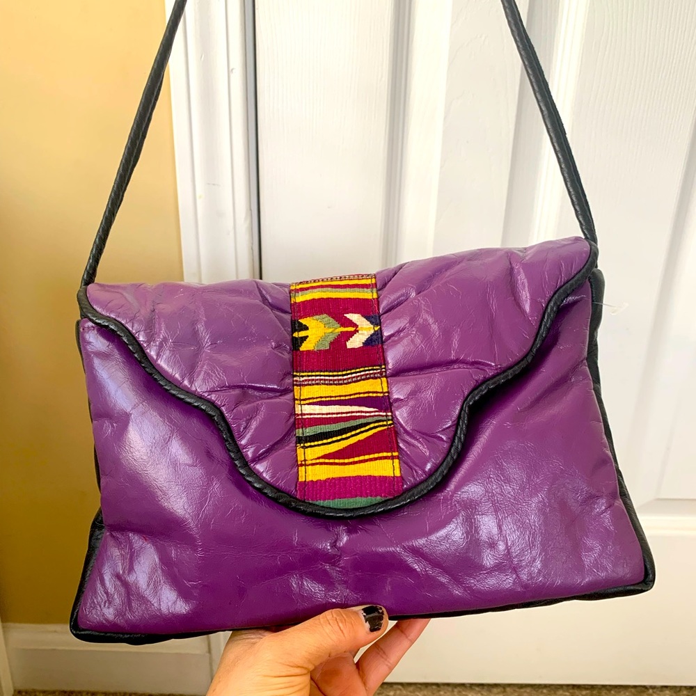 VINTAGE BOHEMIAN ROSE ARONIN FOR ROSEENI PURPLE BAG